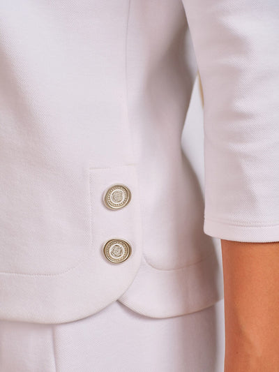 Crisp Couture 3/4 Sleeve Pique Polo Top