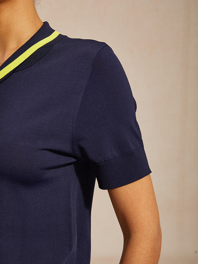 Navycore The Signature Tie-Collar Knit Polo
