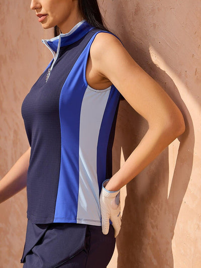 Ultrasoft Premium Sleeveless Color Block Quarterzip UPF50+