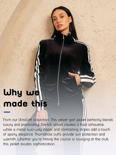 UltraSoft Velvet Long Sleeve Full Zip Jacket