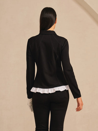 More Than Basic Peter Pan Collar Ruffle Golf Jacket