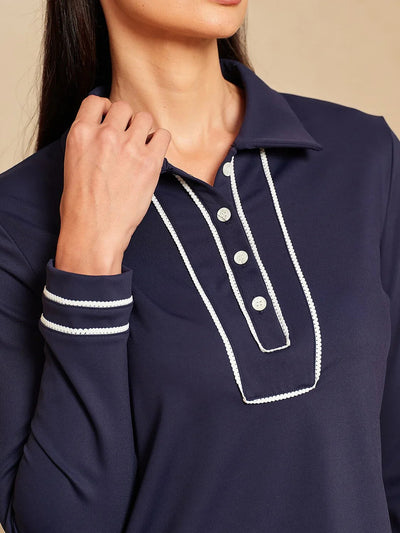 More Than Basic Long Sleeve Polo Top UPF50+