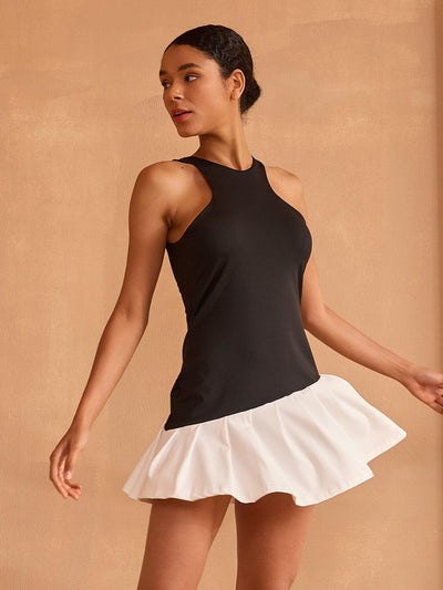 More Than Basic Sleeveless Racerback Ruffle 32.5 Inch Dress
