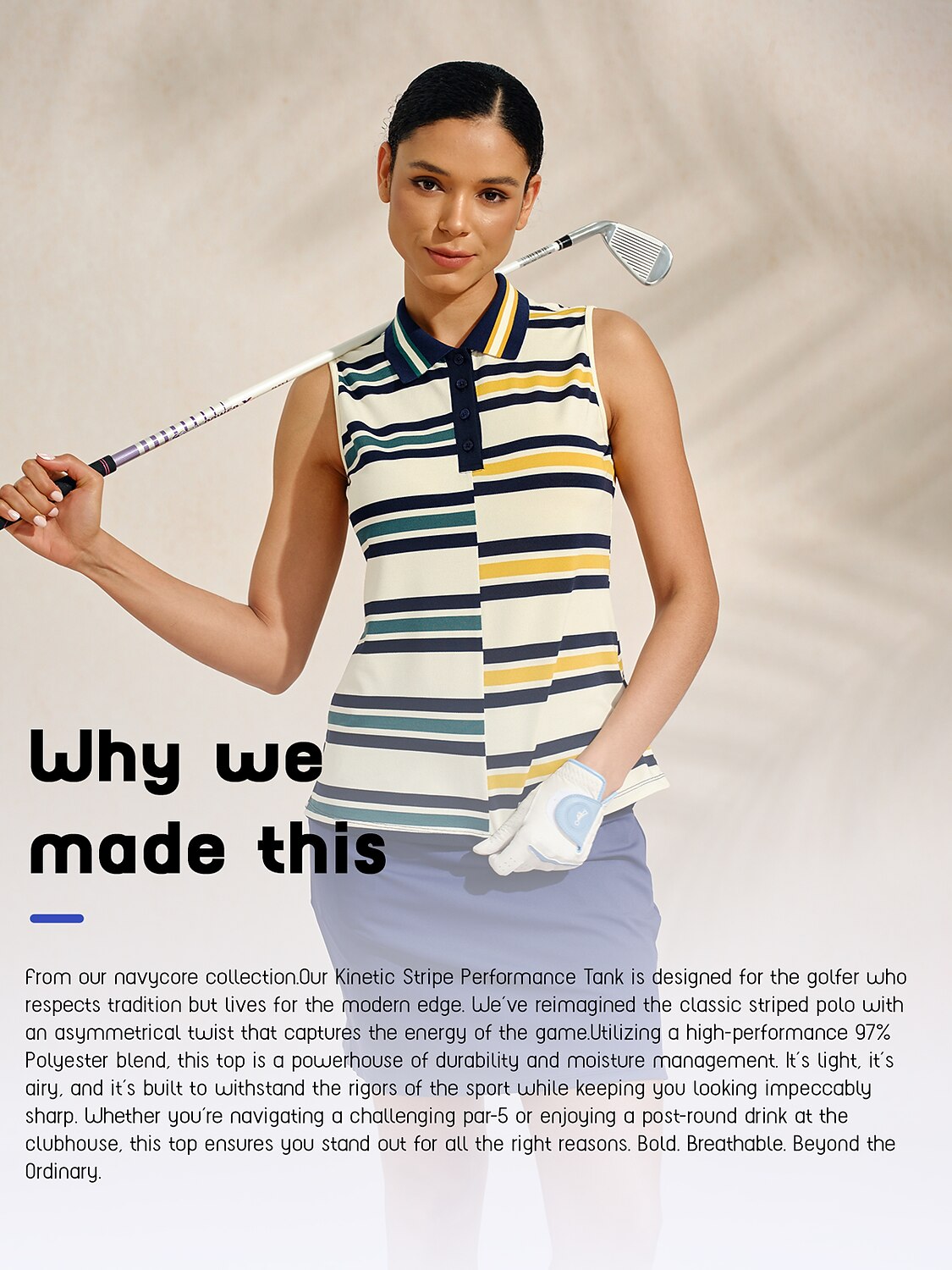 Navycore The Kinetic Stripe Performance Tank