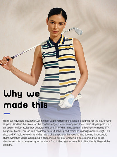 Navycore The Kinetic Stripe Performance Tank