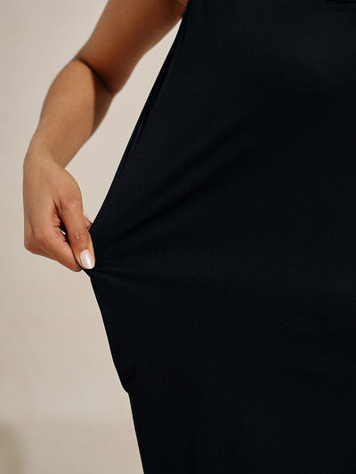 More Than Basic Ruffle V-Neck Sleeveless Dress UPF50+