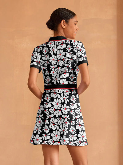 Botanical Energy Short Sleeve A-Line 36.5 Inch Dress
