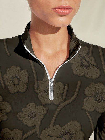 Botanical Energy Silky Golf Shirt Quarterzip UPF50+
