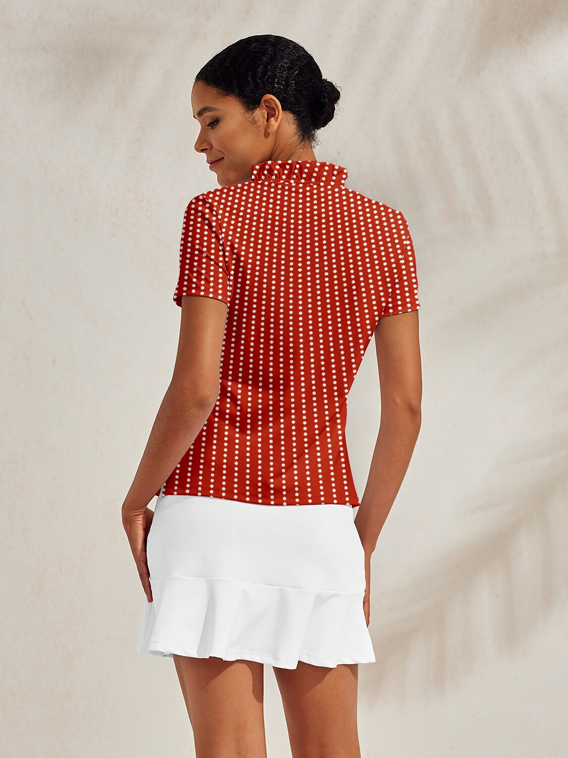 Hyper-prep Ruffle V-Neck Polo Top UPF50+