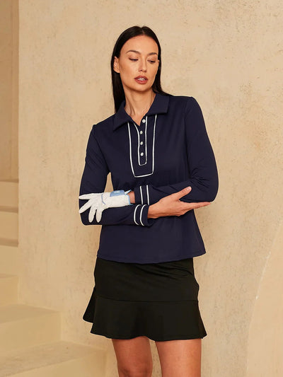 More Than Basic Long Sleeve Polo Top UPF50+
