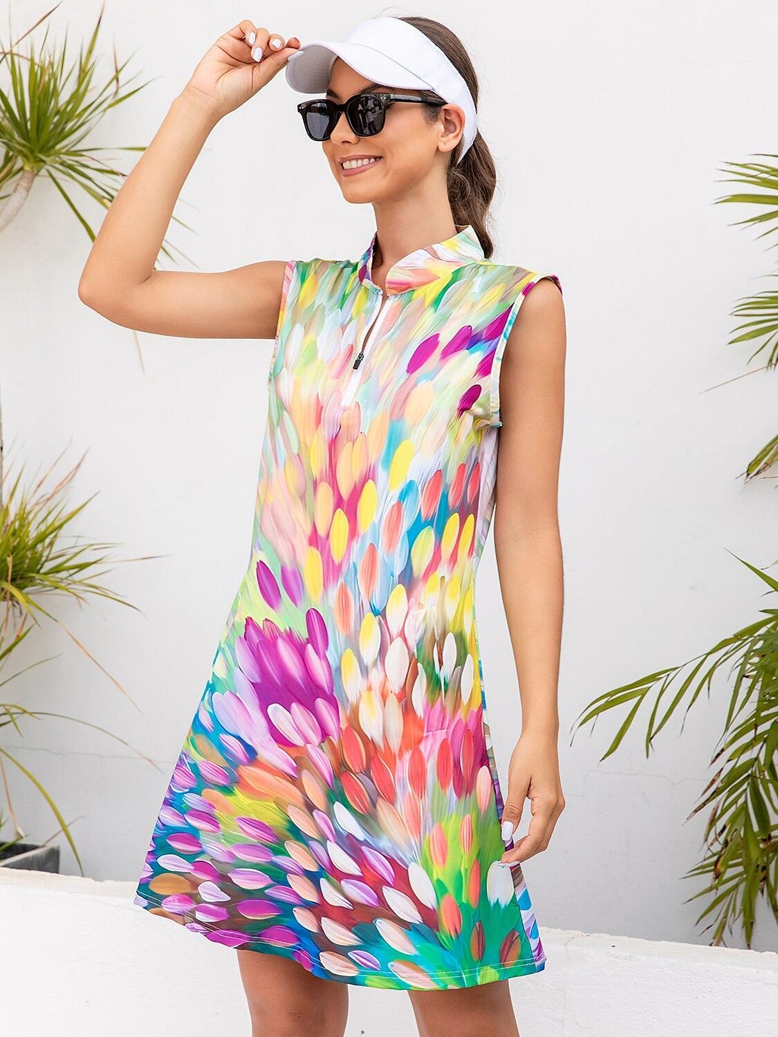 Hyped-up Tropical Sleeveless 36.5 Inch Dress UPF50+