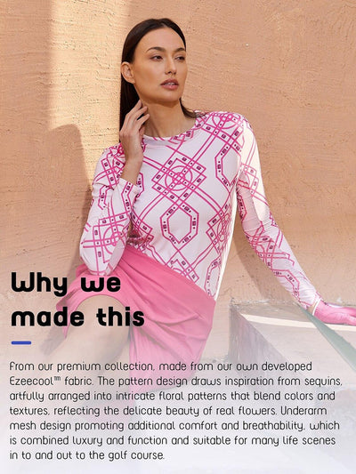 Ultrasoft Premium Long Sleeve Crewneck Mesh Top UPF50+