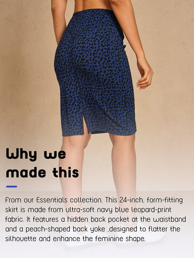 More Than Basic 24 Inch Stretch Leopard Skirt