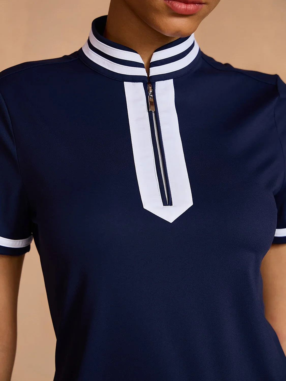 Navycore Short Sleeve Color Block 36.5 Inch Dress UPF50+