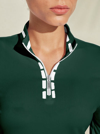 Playful Nautical Golf Shirt Quarterzip UPF50+
