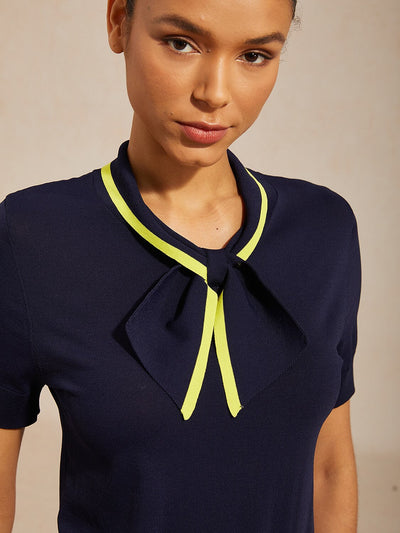 Navycore The Signature Tie-Collar Knit Polo