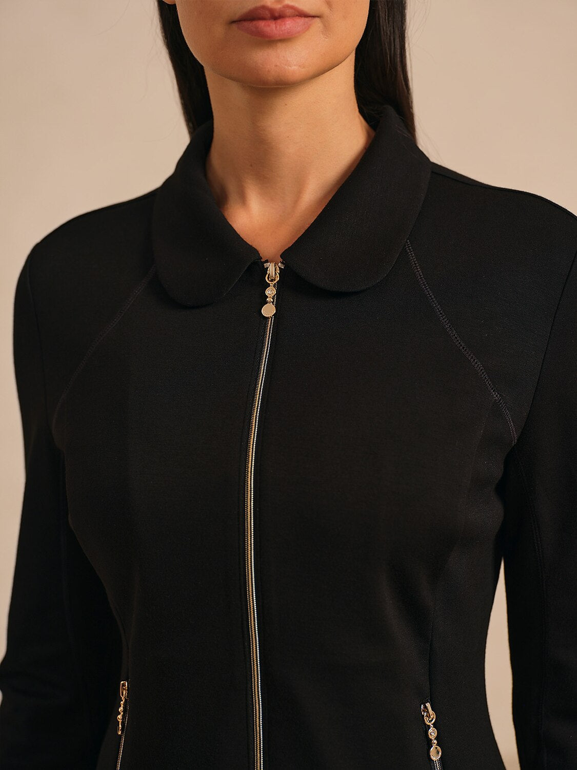 More Than Basic Peter Pan Collar Ruffle Golf Jacket