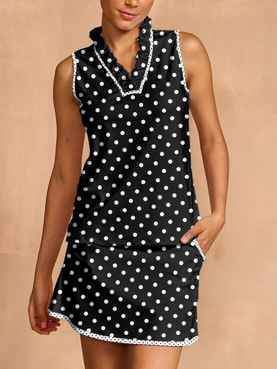 Hyper-prep Ruffle V-Neck Tank Top UPF50+