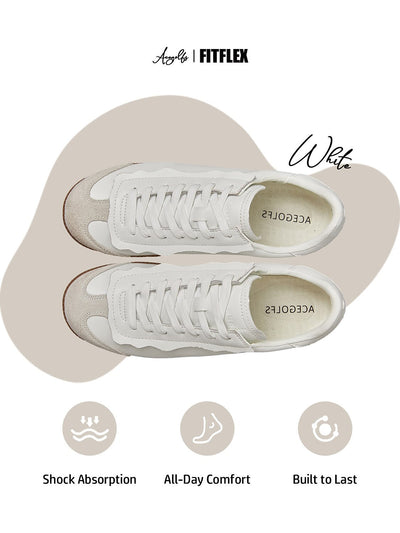 FitFlex Leather Retro Trainer Sneakers Women