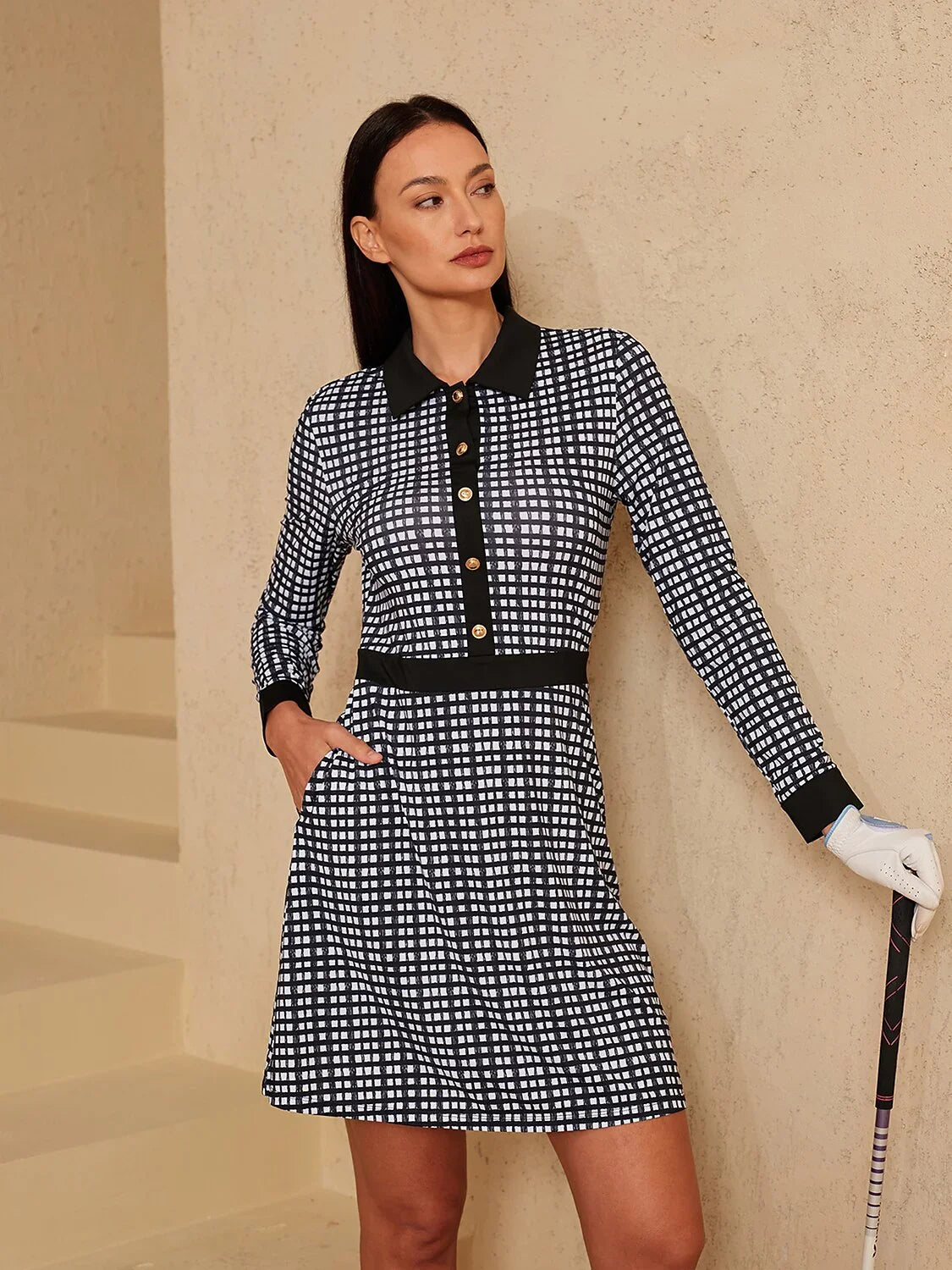More Than Basic Long Sleeve A-Line 36.5 Inch Dress UPF50+