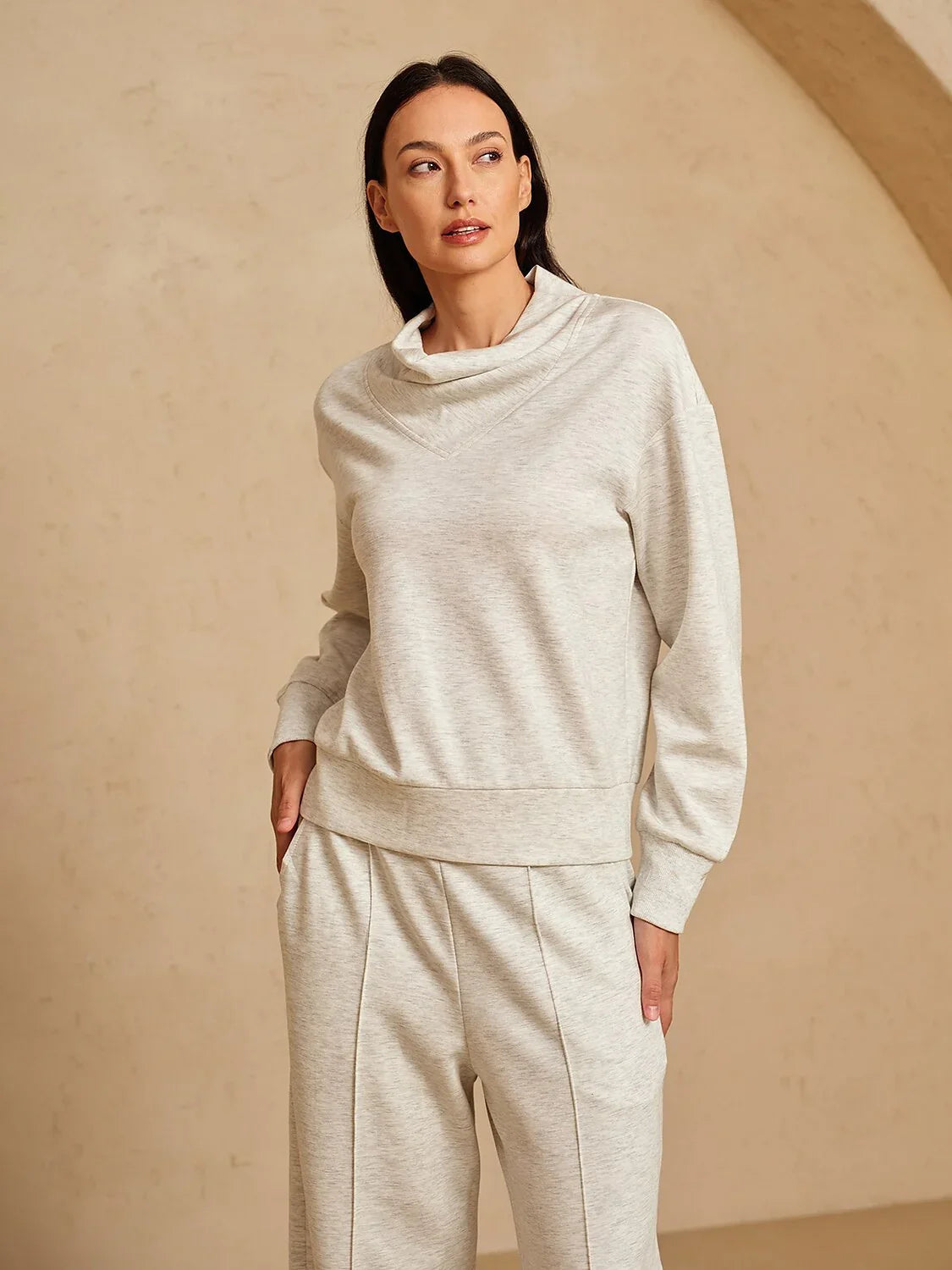UltraSoft Long Sleeve Cowl Neck Sweatshirt