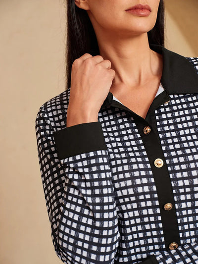 More Than Basic Long Sleeve A-Line 36.5 Inch Dress UPF50+