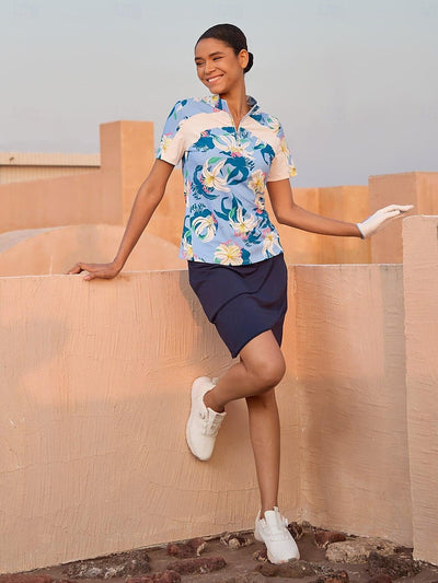 Ultrasoft Premium Short Sleeve Mock Neck Quarterzip UPF50+