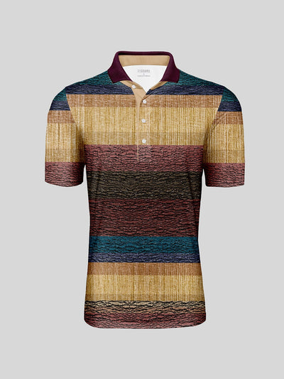 Inked Skins Men's Ribbed Collar Polo Top UPF50+