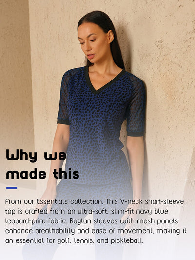 More Than Basic Leopard Short Sleeve Mesh Golf Shirt