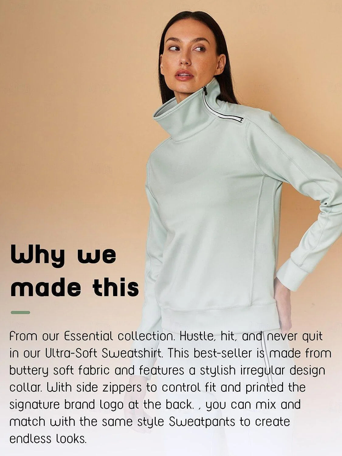 More Than Basic Irregular Collar Golf Sweatshirt