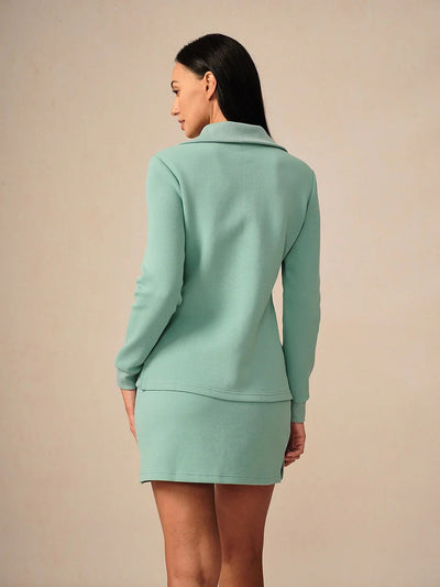Crisp Couture Long Sleeve Pique Quarterzip