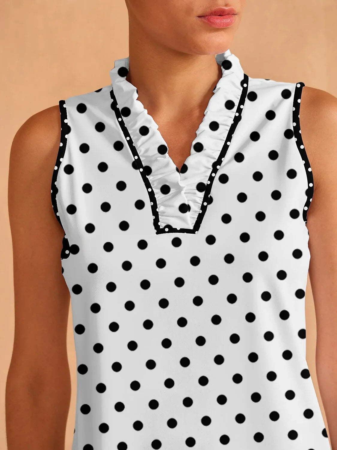 Hyper-prep Ruffle V-Neck Tank Top UPF50+