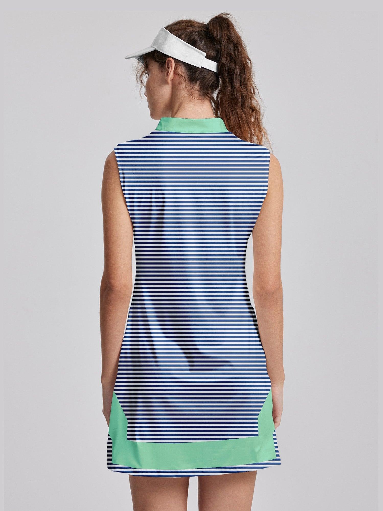 Playful Nautical Sleeveless 36.5 Inch Dress UPF50+