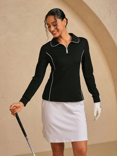 Navycore Trimmed Peter Pan Collar Golf Polo Shirt UPF50+
