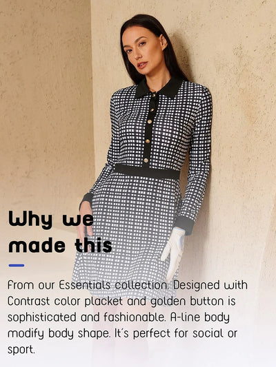 More Than Basic Long Sleeve A-Line 36.5 Inch Dress UPF50+