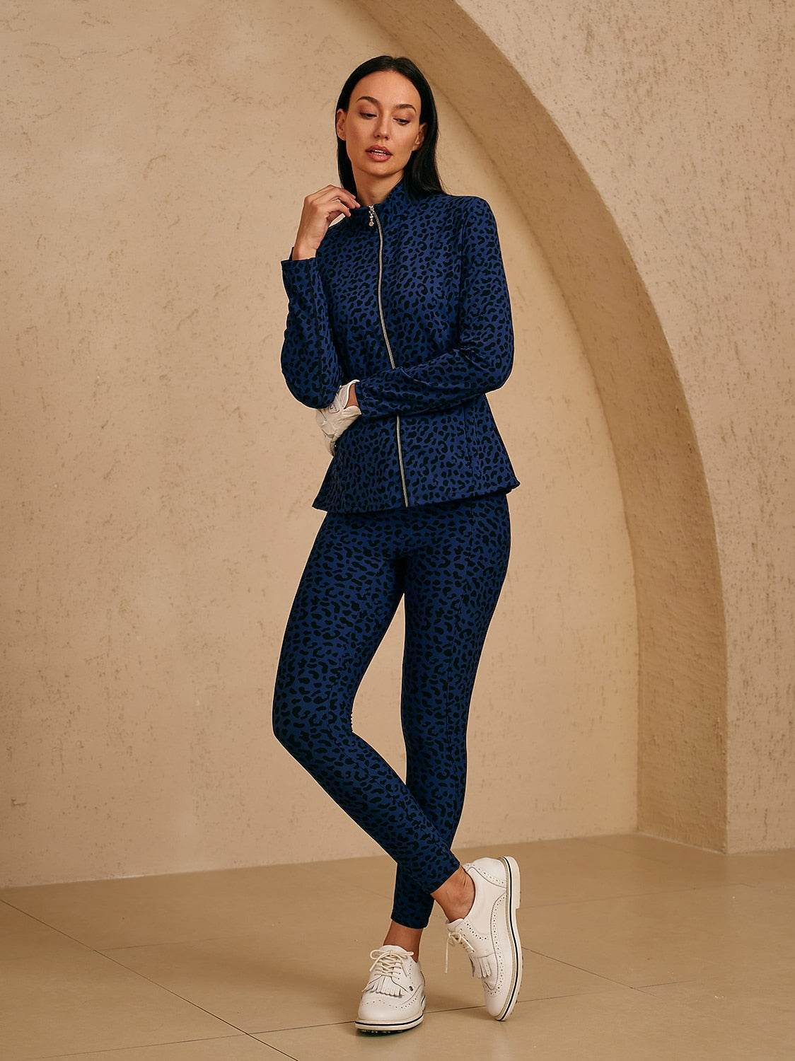 More Than Basic Ruffle Leopard Golf Jacket