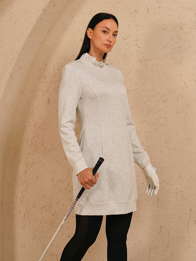 UltraSoft Long Sleeve Ruffle 36.5 Inch Dress