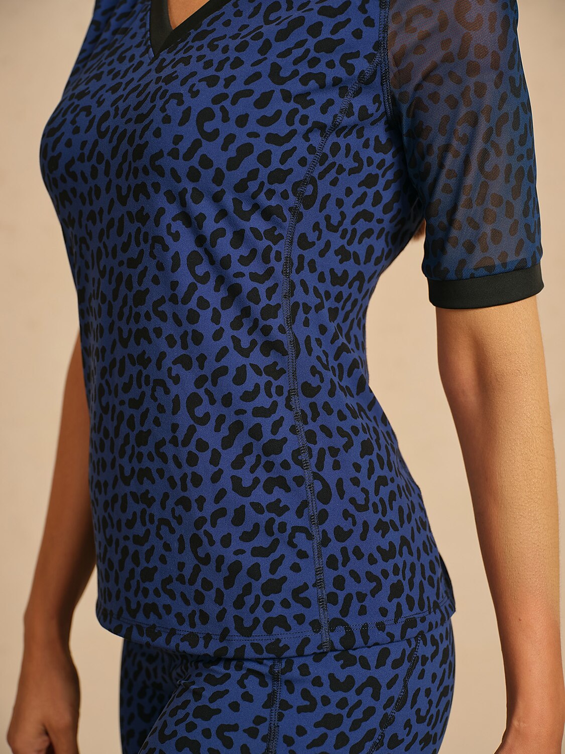 More Than Basic Leopard Short Sleeve Mesh Golf Shirt