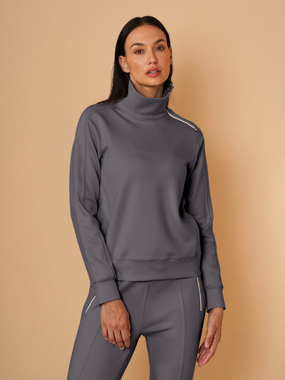 More Than Basic Irregular Collar Golf Sweatshirt