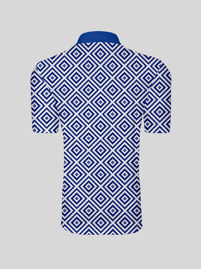 Bold Baroque Men's Ribbed Collar Polo Top UPF50+